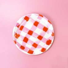 Load image into Gallery viewer, PAINTERLY HOT GINGHAM LIPPED DISH
