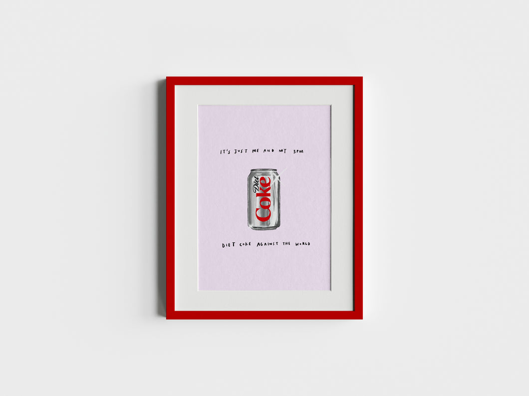 3pm diet coke illustration print