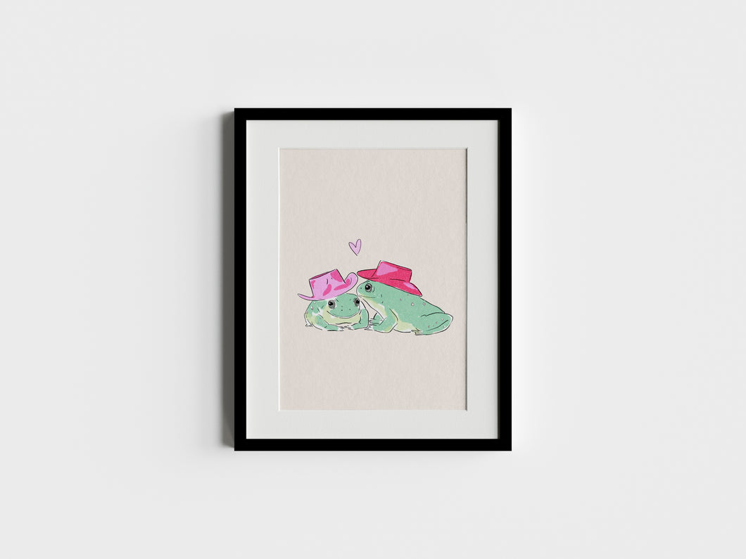 yeehaw frogs in love print