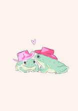 Load image into Gallery viewer, yeehaw frogs in love print
